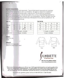 Silhoutte 113 Sunny's Top Size: 1-4 & 5W-8W Uncut Sewing Pattern - Image 2