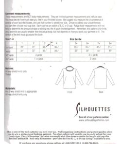 Silhoutte 115 Ann's Top Size: 1-4 & 5W-8W Uncut Sewing Pattern - Image 2