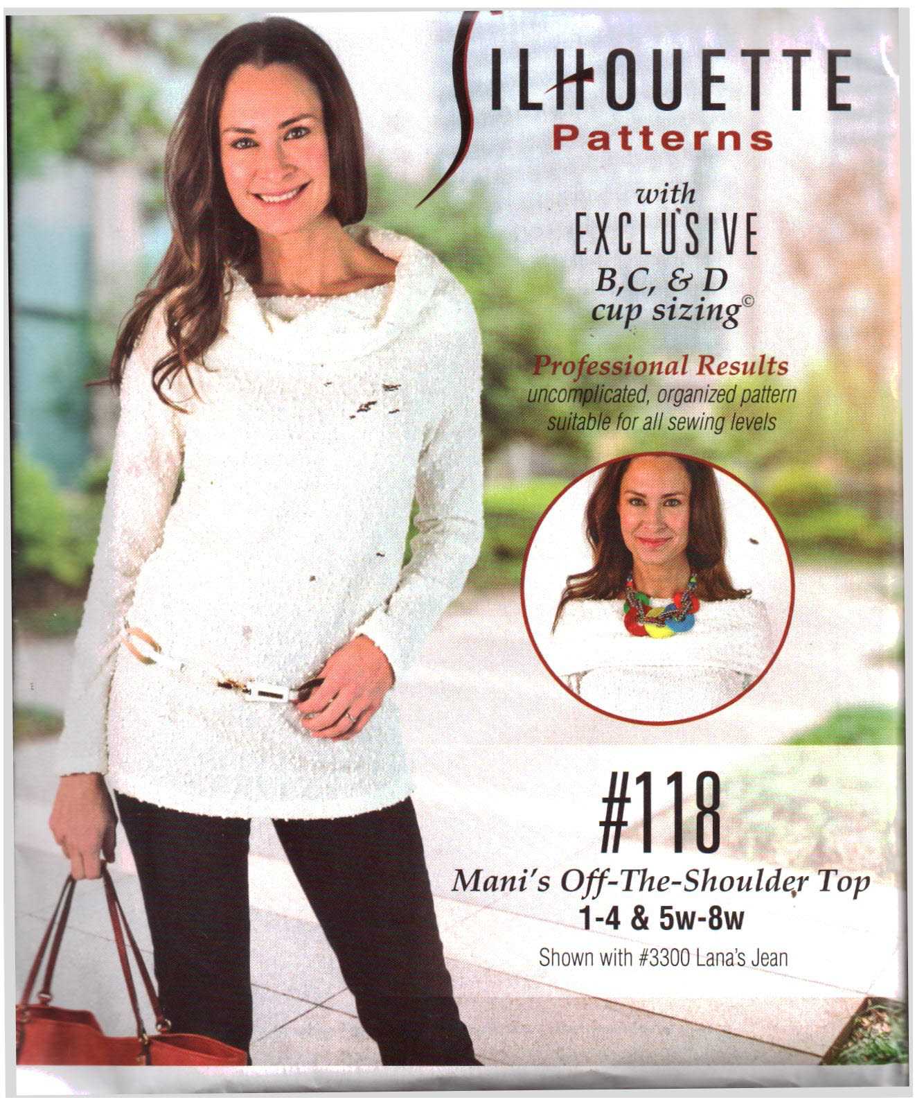 Silhoutte 118 Mani's Off-The-Shoulder Top Size: 1-4 & 5W-8W Uncut Sewing Pattern