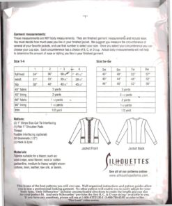 Silhoutte 1350 Janie's Jacket Size: 1-4 & 5W-8W Uncut Sewing Pattern - Image 2