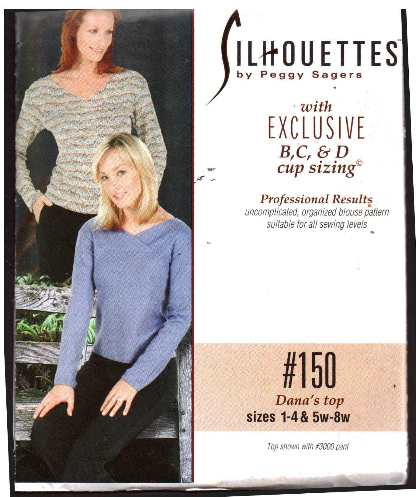 Silhoutte 150 Dana's Top Size: 1-4 & 5W-8W Uncut Sewing Pattern