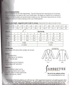 Alternative view of Silhoutte 1500 Notched Lapel Jacket Size: 1-4 & 5W-8W Uncut Sewing Pattern