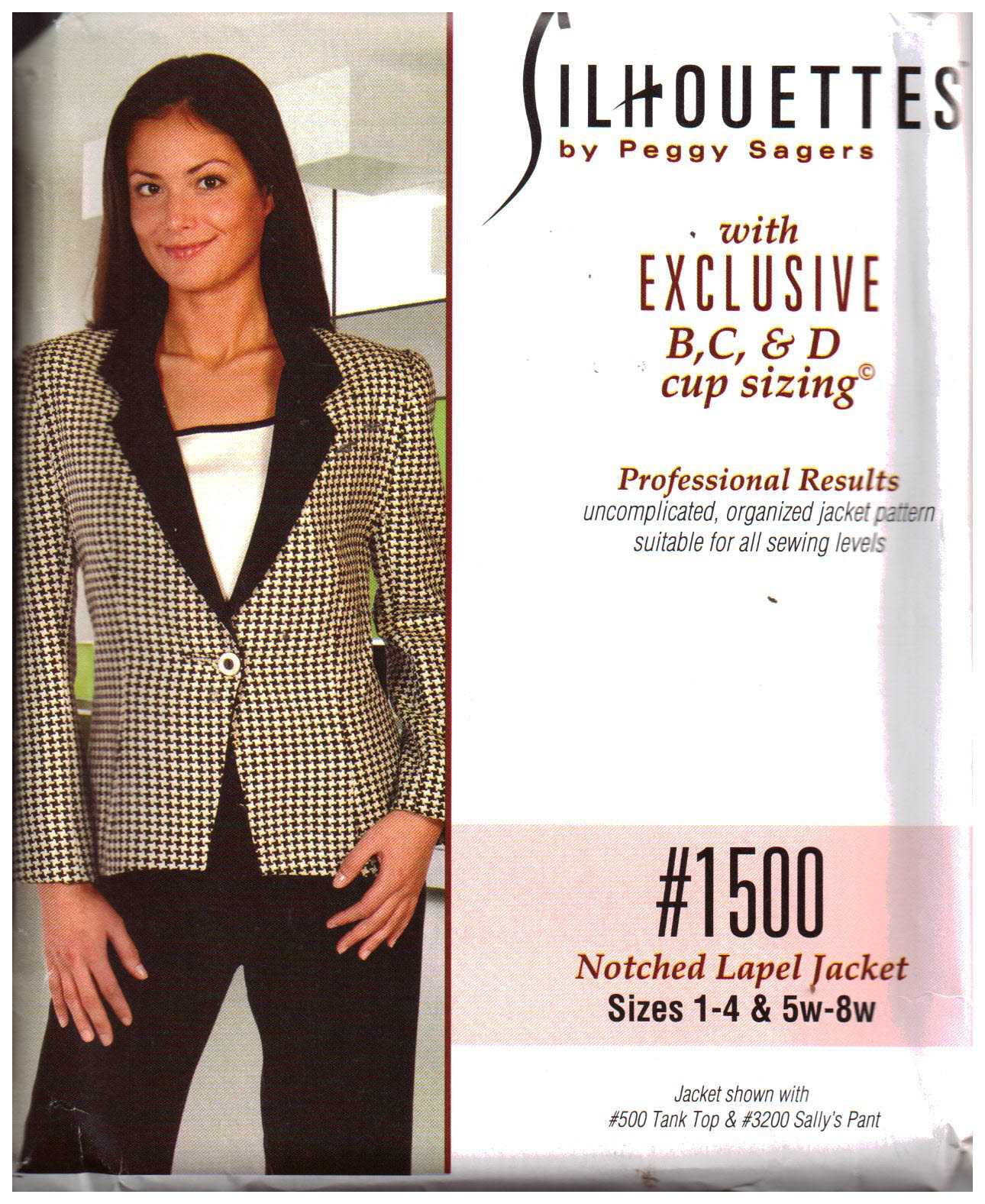 Silhoutte 1500 Notched Lapel Jacket Size: 1-4 & 5W-8W Uncut Sewing Pattern