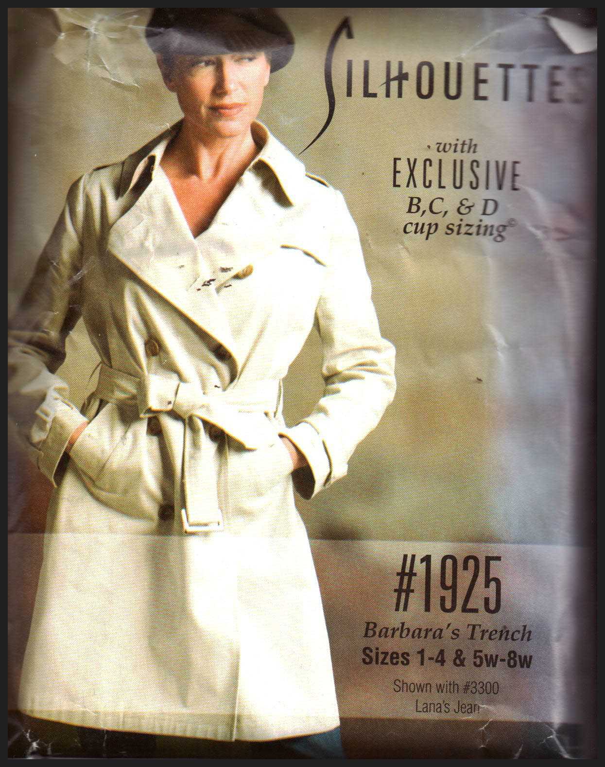 Silhoutte 1925 Barbara's Trench Size: 1-4 & 5W-8W Uncut Sewing Pattern