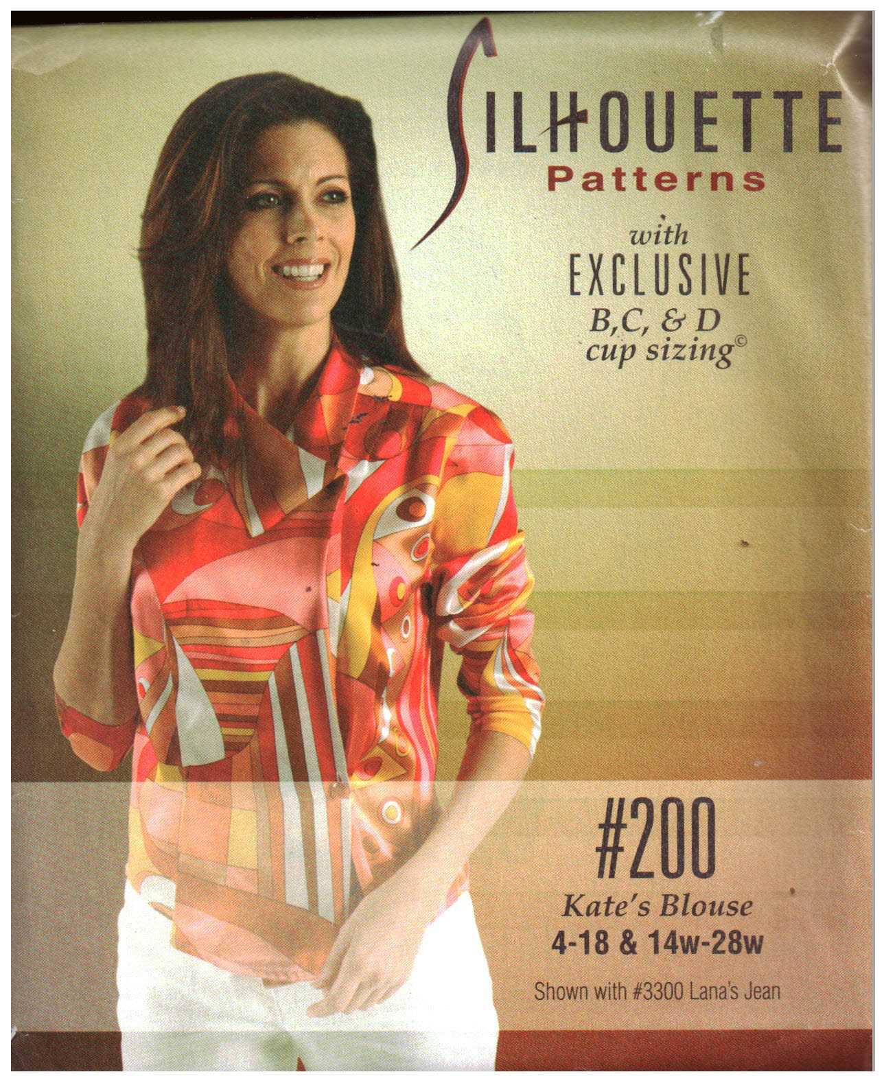 Silhoutte 200 Kate's Blouse Size: 4-18 & 14W-28W Uncut Sewing Pattern