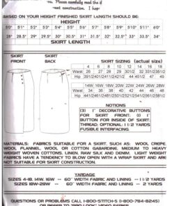 Silhoutte 2050 Wrap-Around Skirt Size: 4-18 Uncut Sewing Pattern - Image 2