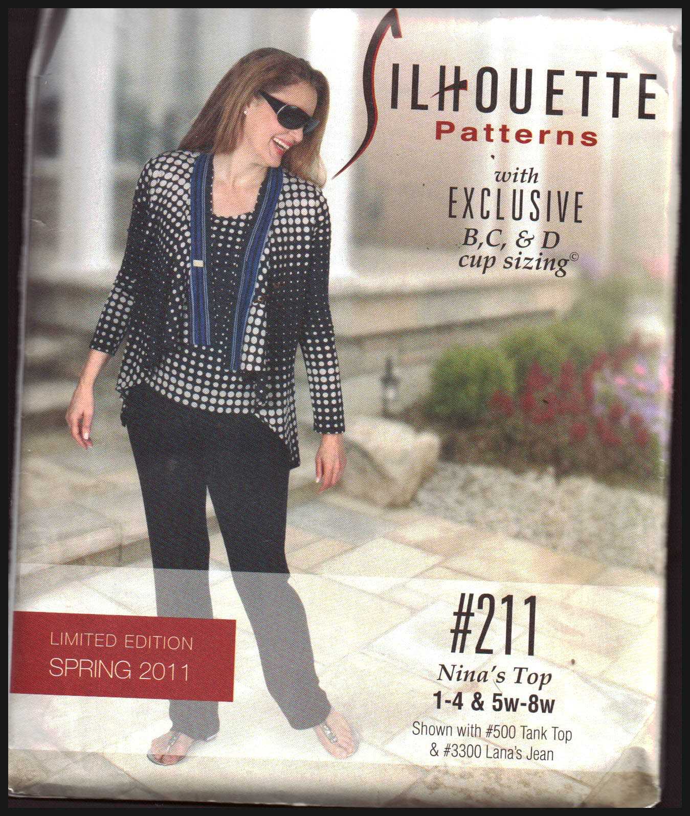 Silhoutte 211 Nina's Top Size: 1-4 & 5W-8W Uncut Sewing Pattern