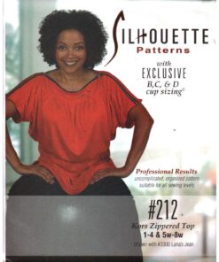 Silhoutte 212 Kors Zipper Top Size: 1-4 & 5W-8W Uncut Sewing Pattern
