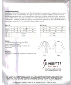 Silhoutte 214 Lauren's Shawl Collar Knit Wrap Top Size: 1-4 & 5W-8W Uncut Sewing Pattern - Image 2
