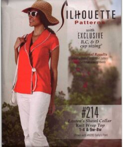 Silhoutte 214 Lauren's Shawl Collar Knit Wrap Top Size: 1-4 & 5W-8W Uncut Sewing Pattern
