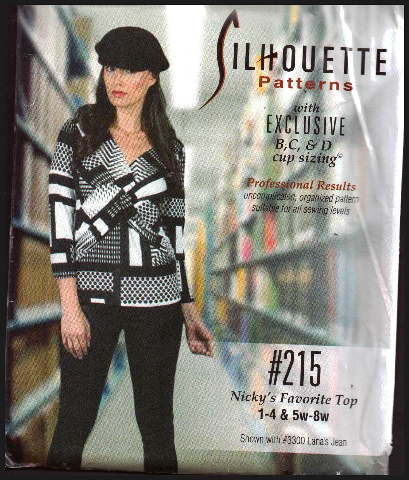 Silhoutte 215 Nicky's Favorite Top Size: 1-4 & 5W-8W Uncut Sewing Pattern