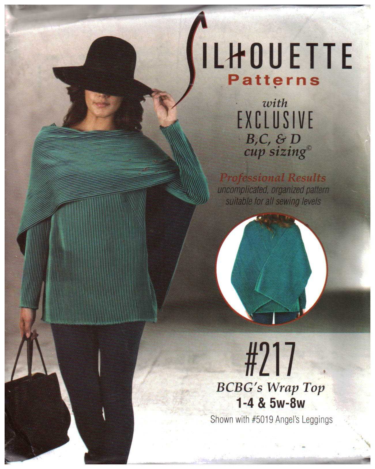 Silhoutte 217 BCBG's Wrap Top Size: 1-4 & 5W-8W Uncut Sewing Pattern