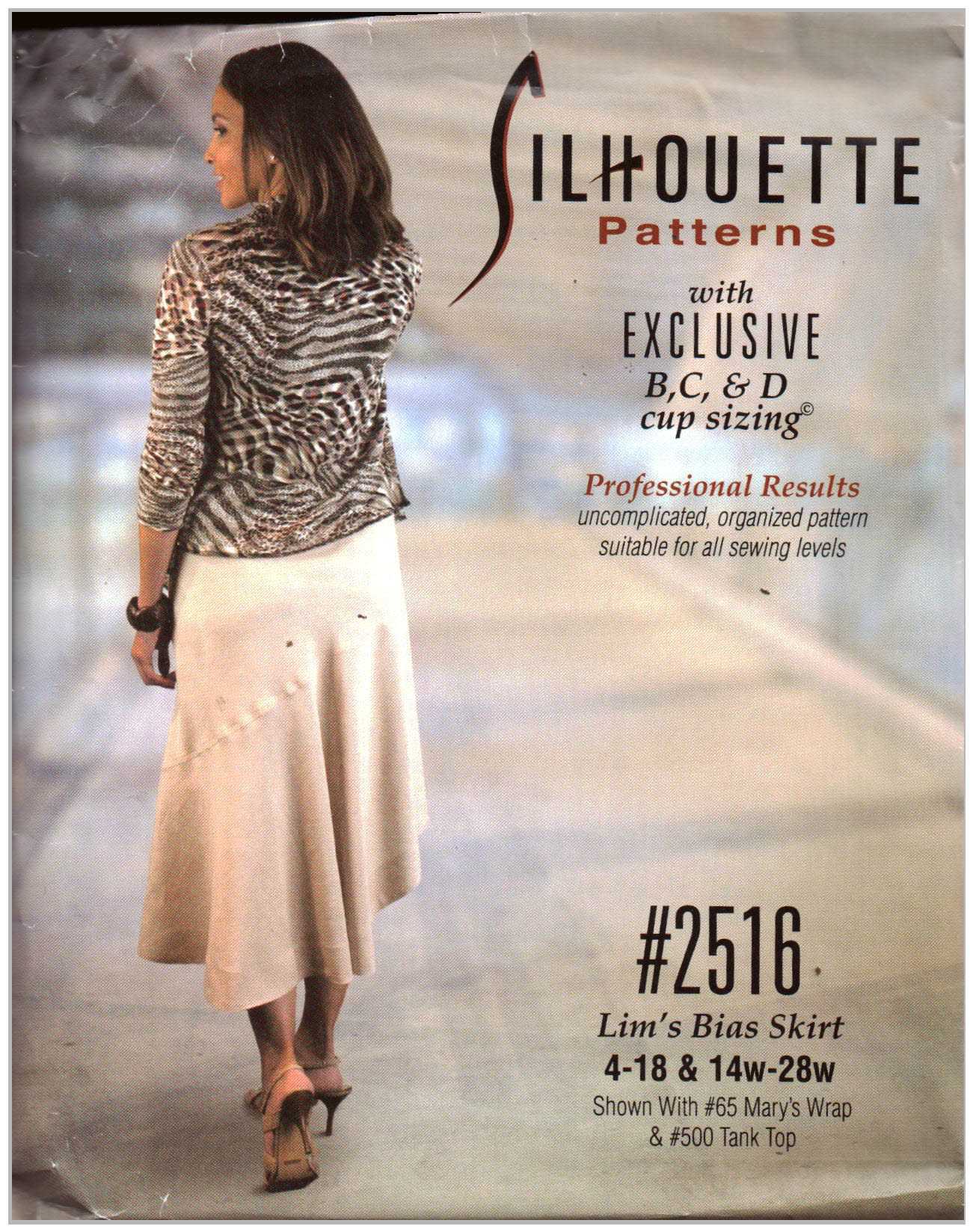 Silhoutte 2516 Lim's Bias Skirt Size: 4-18 & 14W-28W Uncut Sewing Pattern