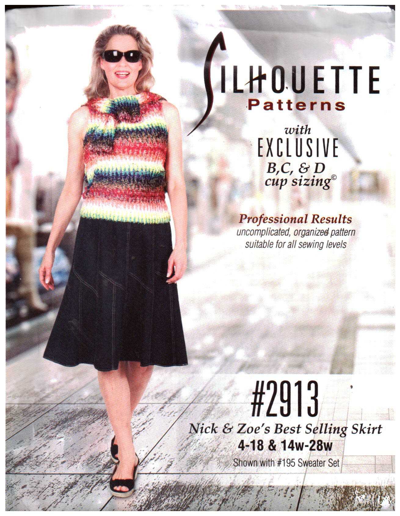 Silhoutte 2913 Nick & Zoe's Best Selling Skirt Size: 4-18 & 14W-28W Uncut Sewing Pattern