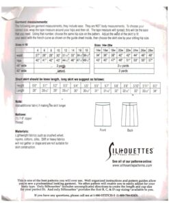 Silhoutte 2950 Joyce's Almost Bias Skirt Size: 4-18 & 14W-28W Uncut Sewing Pattern - Image 2