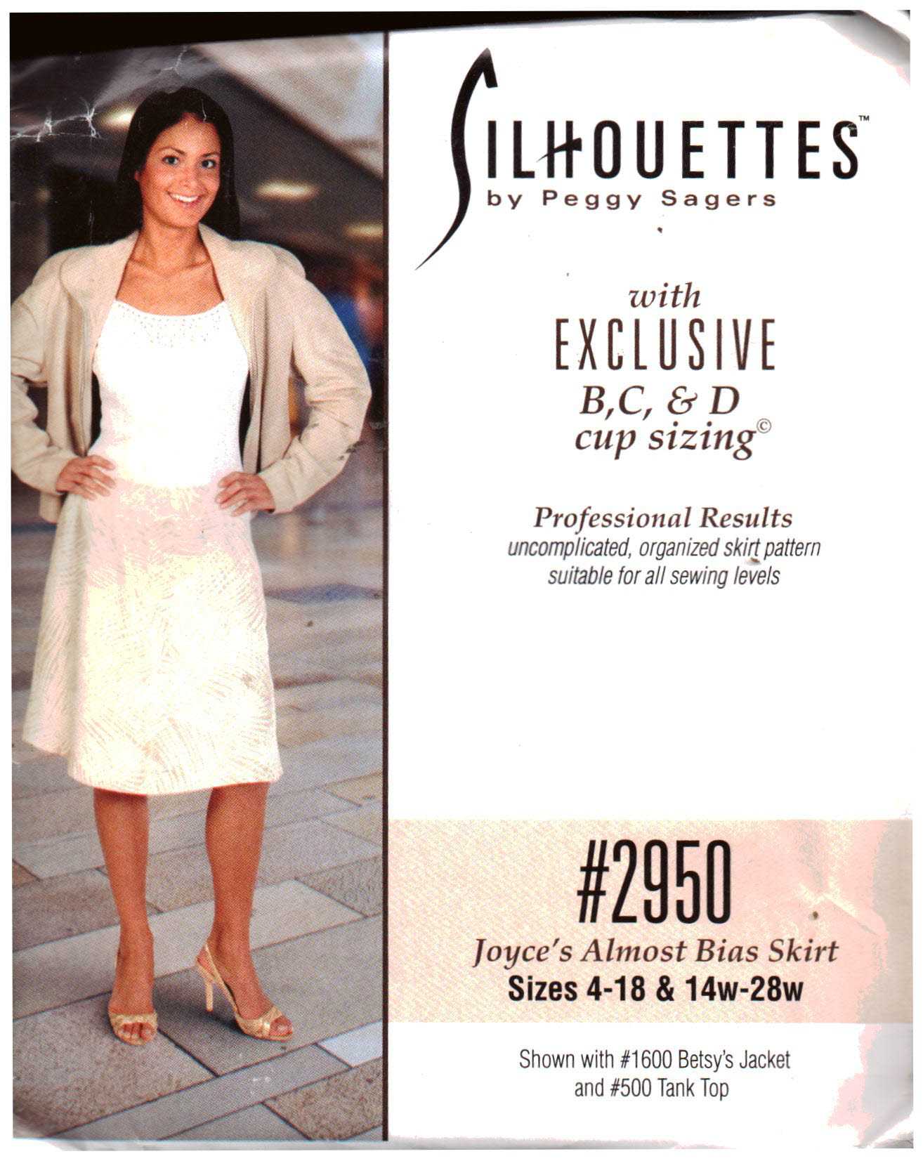 Silhoutte 2950 Joyce's Almost Bias Skirt Size: 4-18 & 14W-28W Uncut Sewing Pattern