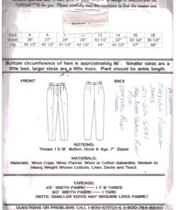 Silhoutte 3000 Pleated Pant Size: 4-18 & 14W-28W Uncut Sewing Pattern - Image 2