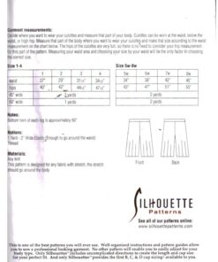 Silhoutte 3015 Evanlee's Culottes Size: 1-4 & 5W-8W Uncut Sewing Pattern - Image 2