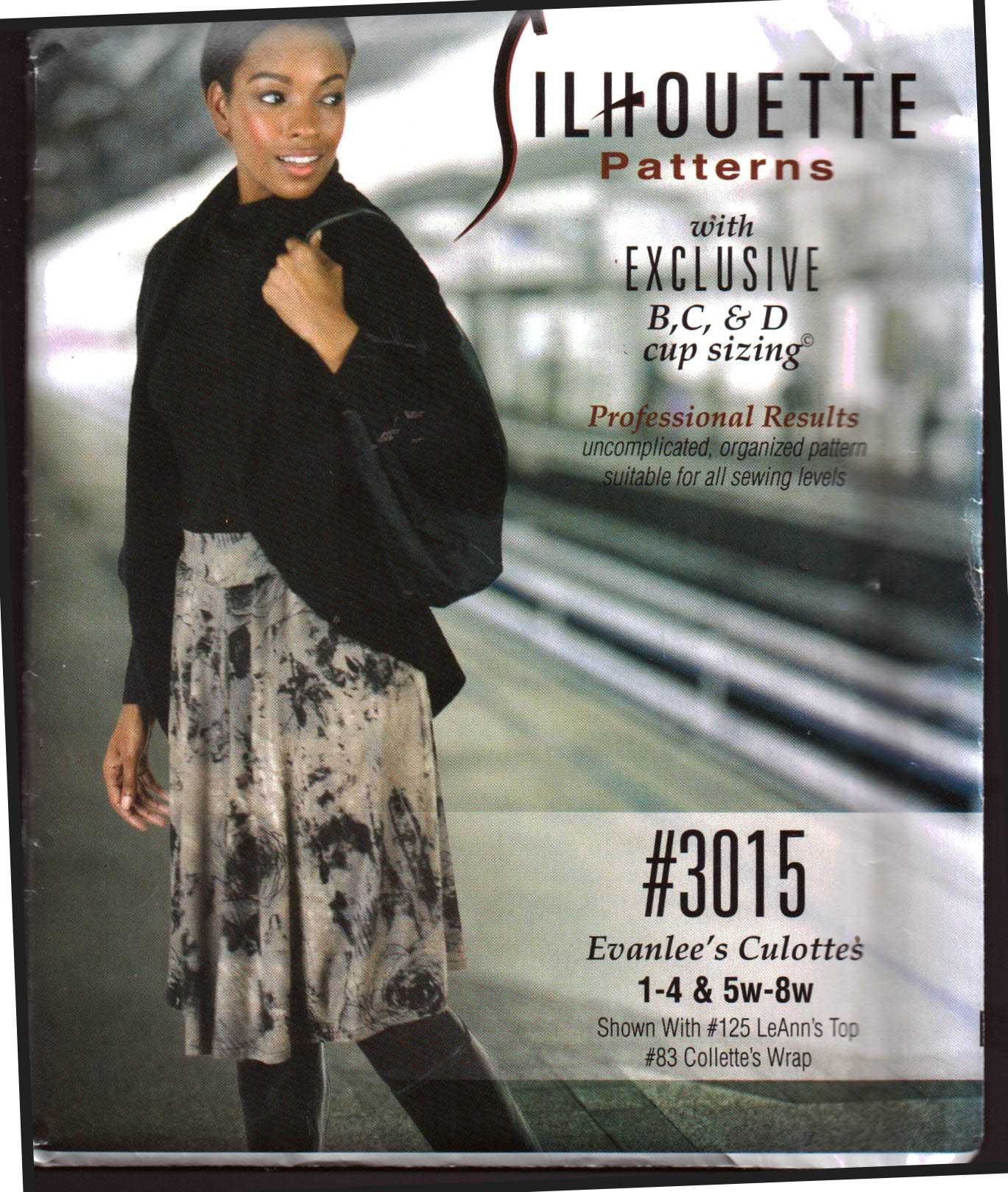 Silhoutte 3015 Evanlee's Culottes Size: 1-4 & 5W-8W Uncut Sewing Pattern