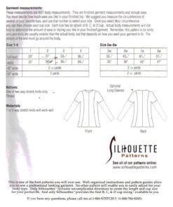 Silhoutte 312 Giorgio's Top Size: 1-4 & 5W-8W Uncut Sewing Pattern - Image 2