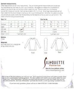 Silhoutte 314 Abbey's Knit Top Size: 1-4 & 5W-8W Uncut Sewing Pattern - Image 2