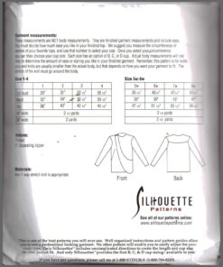 Silhoutte 315 BCBG's Top Size: 1-4 & 5W-8W Uncut Sewing Pattern - Image 2