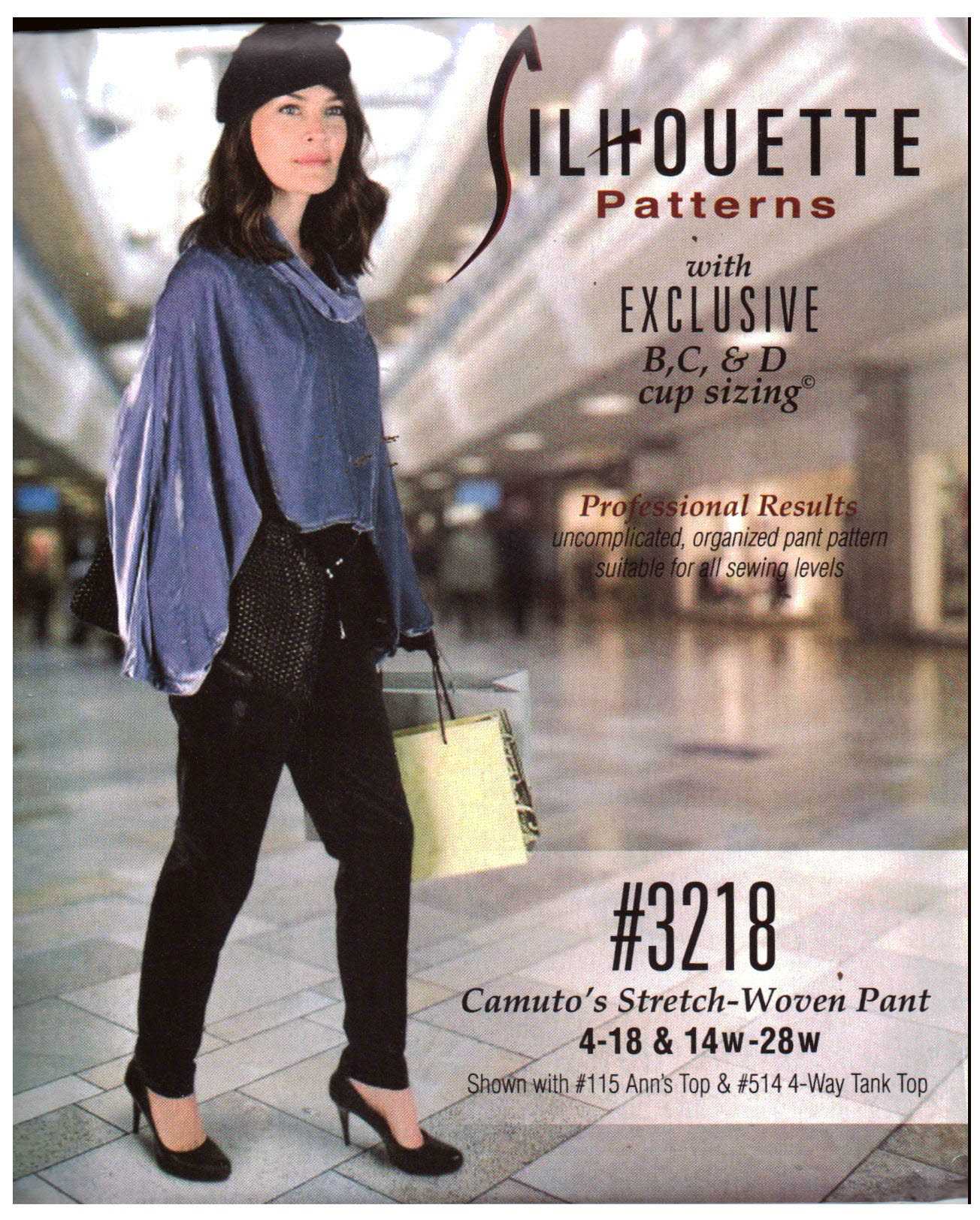 Silhoutte 3218 Camuto's Stretch-Woven Pant Size: 4-18 & 14W-28W Uncut Sewing Pattern