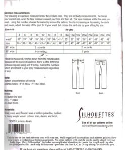 Silhoutte 3300 Lana's Jean Size: 4-18 & 14W-28W Uncut Sewing Pattern - Image 2