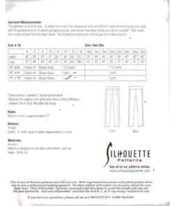 Silhoutte 3413 5-Piece Pocketed Yoga Pant Size: 4-18 & 14W-28W Uncut Sewing Pattern - Image 2