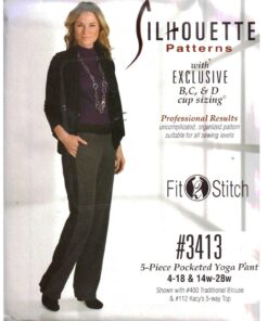 Silhoutte 3413 5-Piece Pocketed Yoga Pant Size: 4-18 & 14W-28W Uncut Sewing Pattern