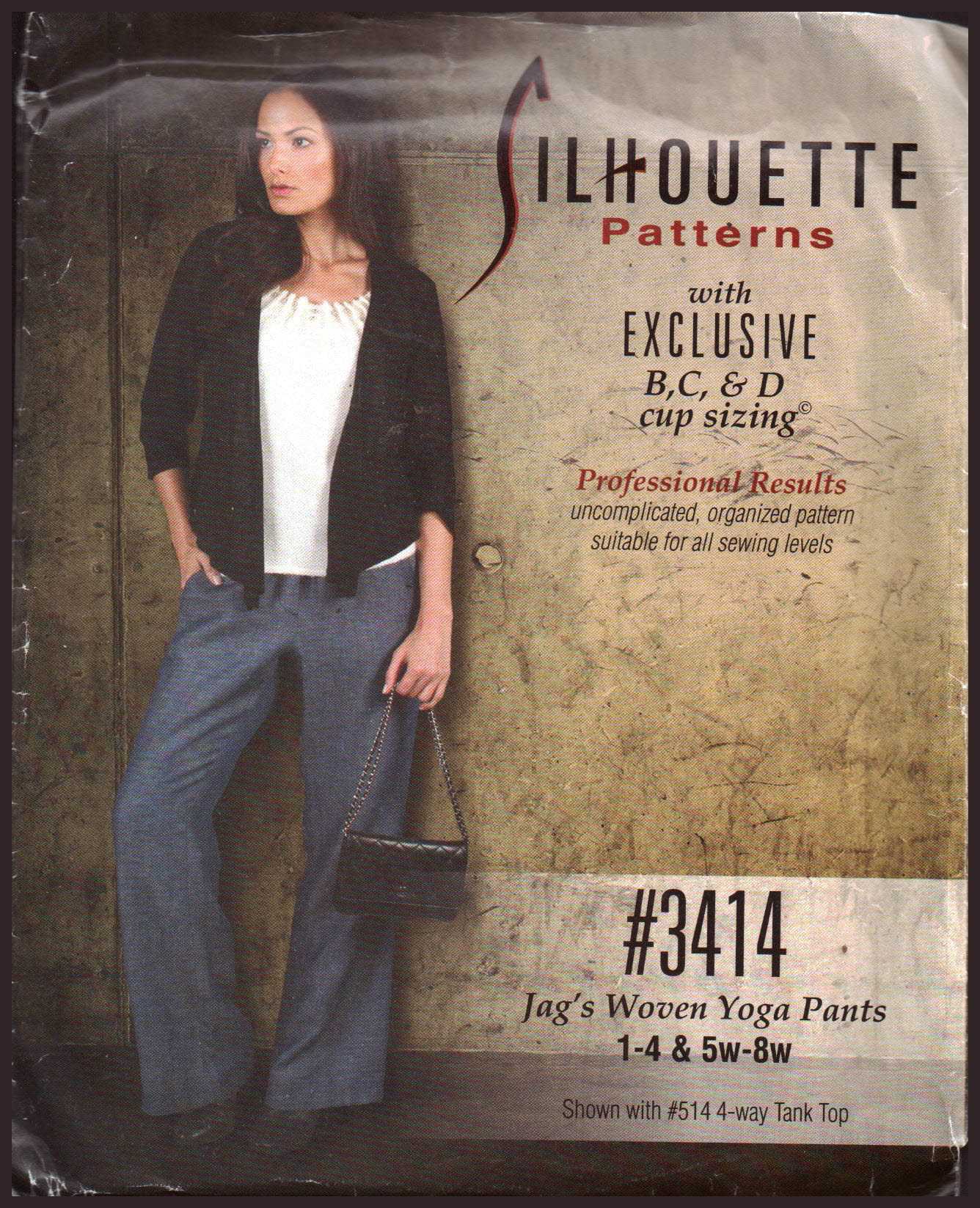 Silhoutte 3414 Jag's Woven Yoga Pants Size: 1-4 & 5W-8W Uncut Sewing Pattern