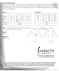 Silhoutte 4015 Sophia's Dress Size: 1-4 & 5W-8W Uncut Sewing Pattern - Image 2