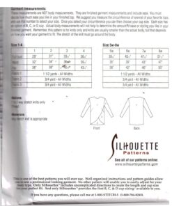 Silhoutte 415 Fabiana's Top Size: 1-4 & 5W-8W Uncut Sewing Pattern - Image 2