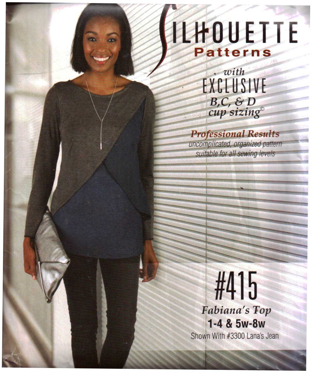 Silhoutte 415 Fabiana's Top Size: 1-4 & 5W-8W Uncut Sewing Pattern