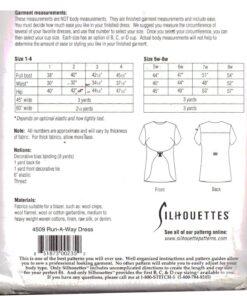 Silhoutte 4509 Run Away Dress Size: 1-4 & 5W-8W Uncut Sewing Pattern - Image 2