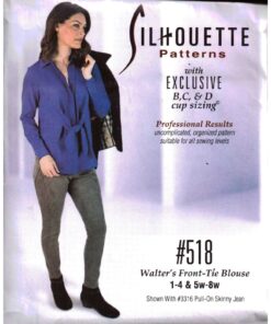 Silhoutte 518 Walter's Front-Tie Blouse Size: 1-4 & 5W-8W Uncut Sewing Pattern