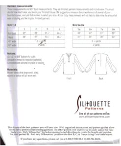 Silhoutte 609 Ariel's Blouse Size: 1-4 & 5W-8W Uncut Sewing Pattern - Image 2