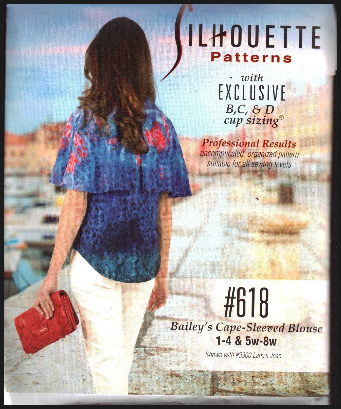 Silhoutte 618 Baily's Cape-Sleeved Blouse Size: 1-4 & 5W-8W Uncut Sewing Pattern