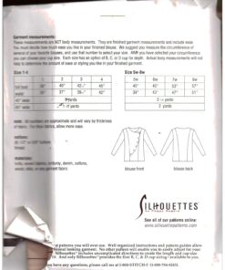 Silhoutte 675 Mani's Blouse Size: 1-4 & 5W-8W Uncut Sewing Pattern - Image 2