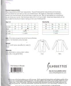 Silhoutte 709 Kelsey's Blouse Size: 1-4 & 5W-8W Uncut Sewing Pattern - Image 2
