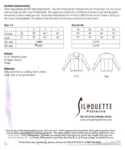 Silhoutte 914 Tena's Asymmetical Jacket  Size: 1-4 & 5W-8W Uncut Sewing Pattern - Image 2