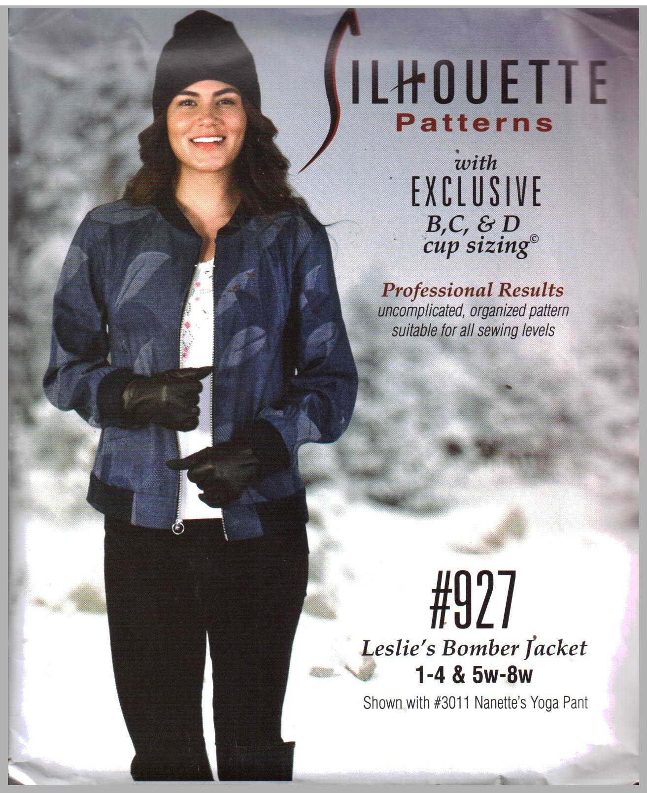 Silhoutte 927 Leslie's Bomber Jacket Size: 1-4 & 5W-8W Uncut Sewing Pattern