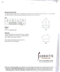Silhoutte 98 5th Avenue Cape Size: S-M-L-XL Uncut Sewing Pattern - Image 2