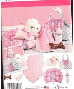Simplicity 1083 Stuffed Toy Puppy, Carrier, Bed, Blanket, Bottle, Diaper Size: 8" Uncut Sewing Pattern