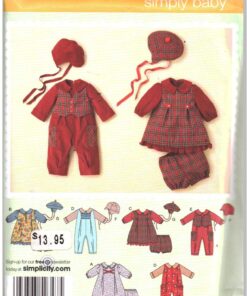Simplicity 2347 Babies Romper, Dress, Panties, Hats Size: A XXS-L Uncut Sewing Pattern