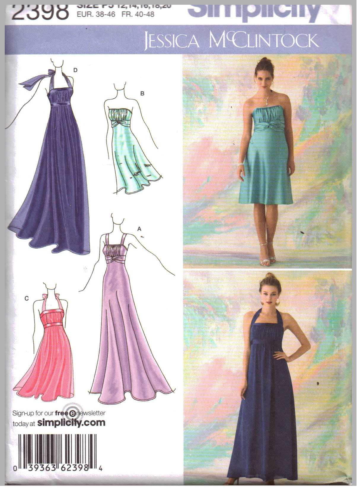Simplicity 2398 Dress Size: P5 12-20 Uncut Sewing Pattern