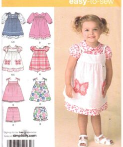 Simplicity 2461 Toddler's Dress, Pinafore, Shorts Size: A 0.5-4 Uncut Sewing Pattern