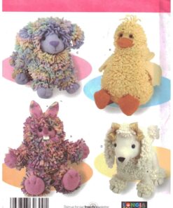 Simplicity 3933 Loopy Animal Toys - Bunny, Duck, Dog, Poodle Size: One Uncut Sewing Pattern
