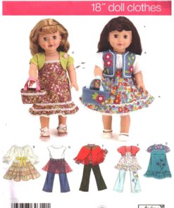 Simplicity 3936 Doll Clothes Size: 18" Used Sewing Pattern