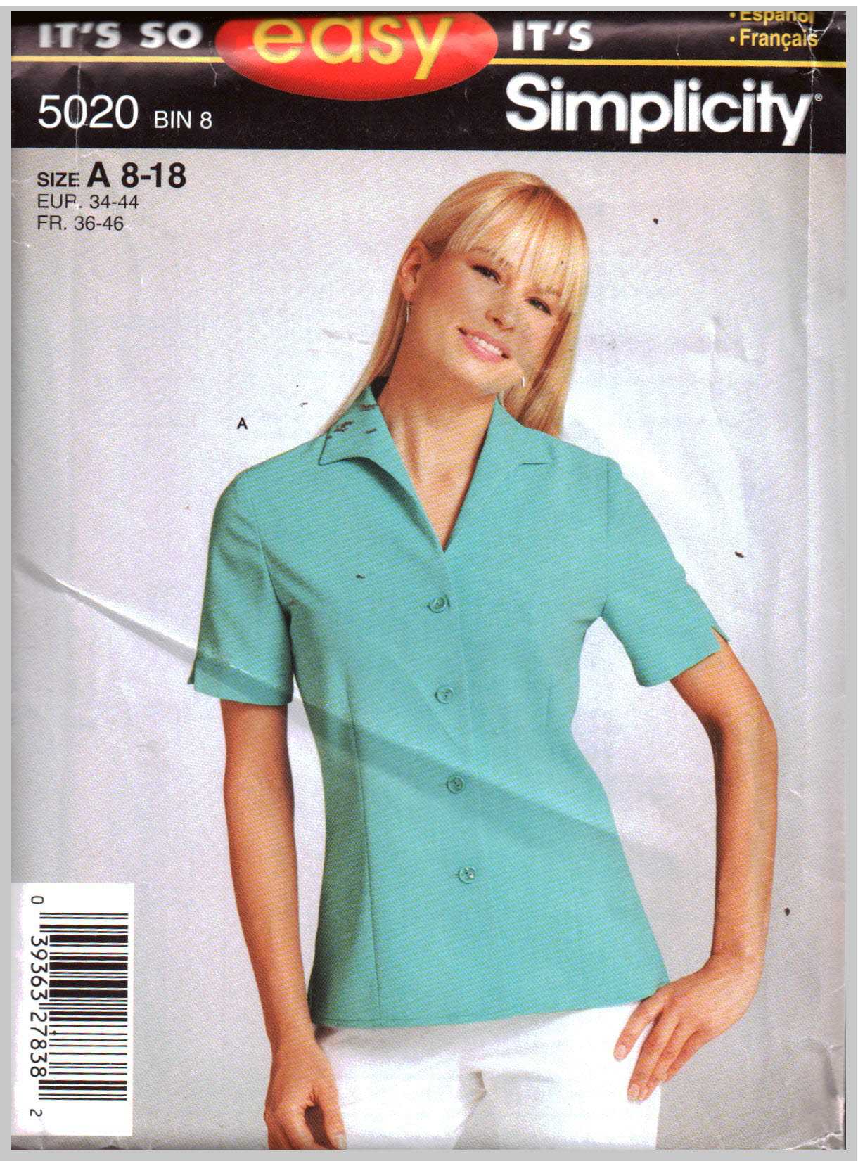 Simplicity 5020 Top Size: A 8-18 Uncut Sewing Pattern